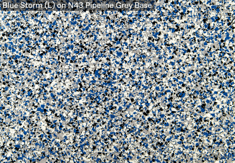 Ultra Flake Blue Storm L On N43 Pipeline Grey Base official colour sample