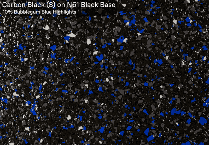 Ultra Flake Carbon Black S On N61 Black Base With 10 Bubblegum Blue official colour sample