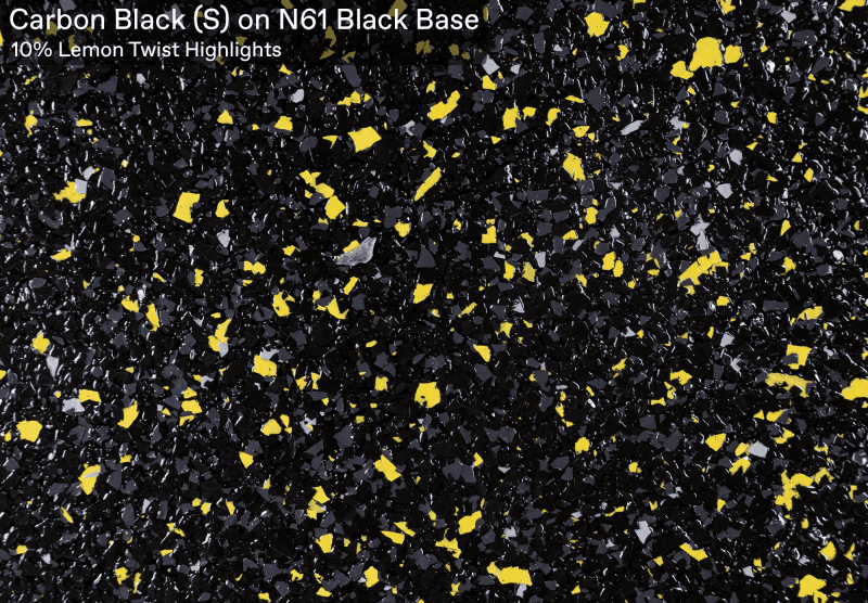 Ultra Flake Carbon Black S On N61 Black Base With 10 Lemon Twist official colour sample