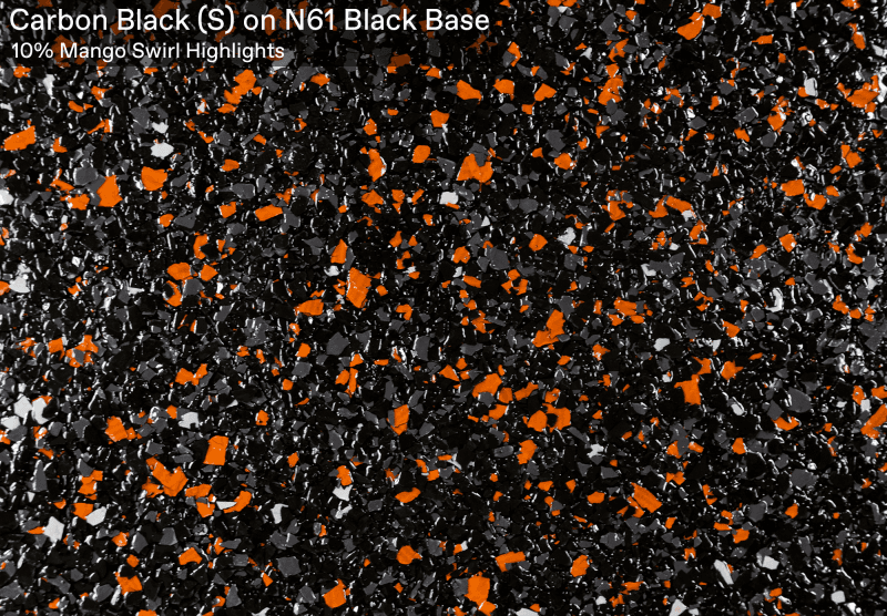 Ultra Flake Carbon Black S On N61 Black Base With 10 Mango Swirl official colour sample