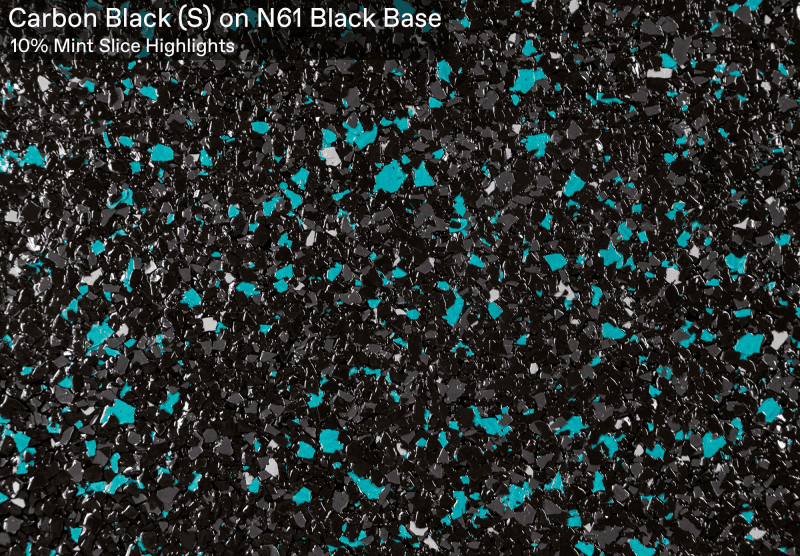 Ultra Flake Carbon Black S On N61 Black Base With 10 Mint Slice official colour sample