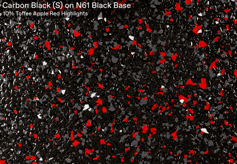 Ultra Flake Carbon Black S On N61 Black Base With 10 Toffee Apple Red official colour sample