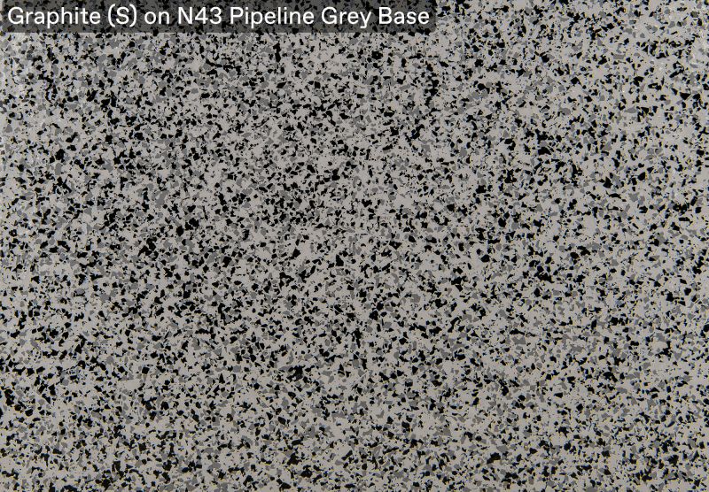 Graphite decorative flake flooring finish