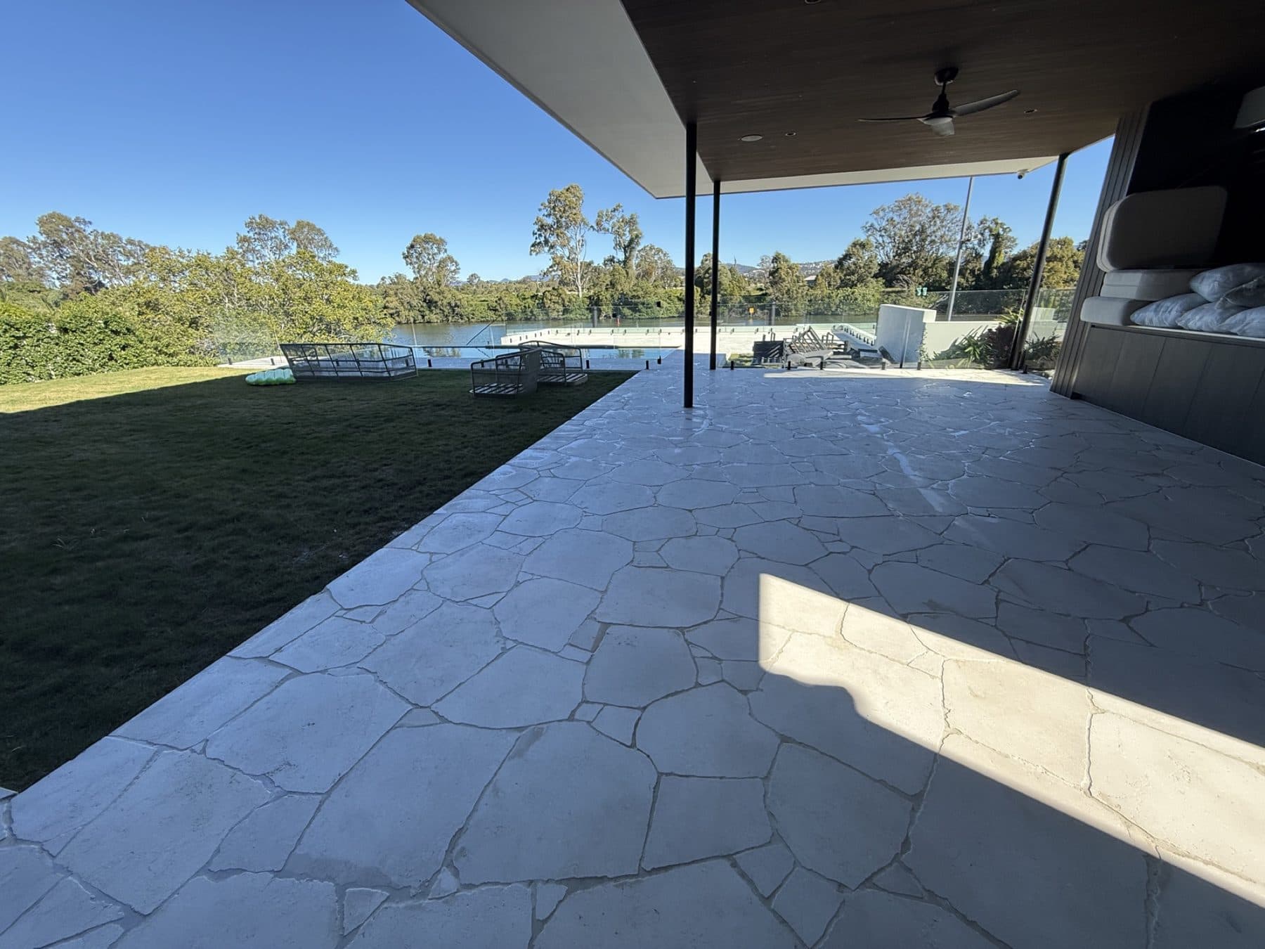 Clean, sealed natural stone surface